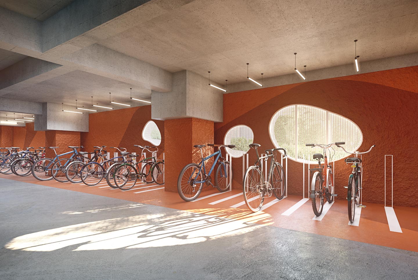 Bicicletário Jardim Lobato - Perspectiva ilustrada